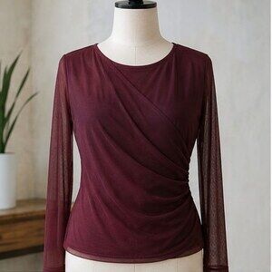 Burgundy Ruffle Blouse